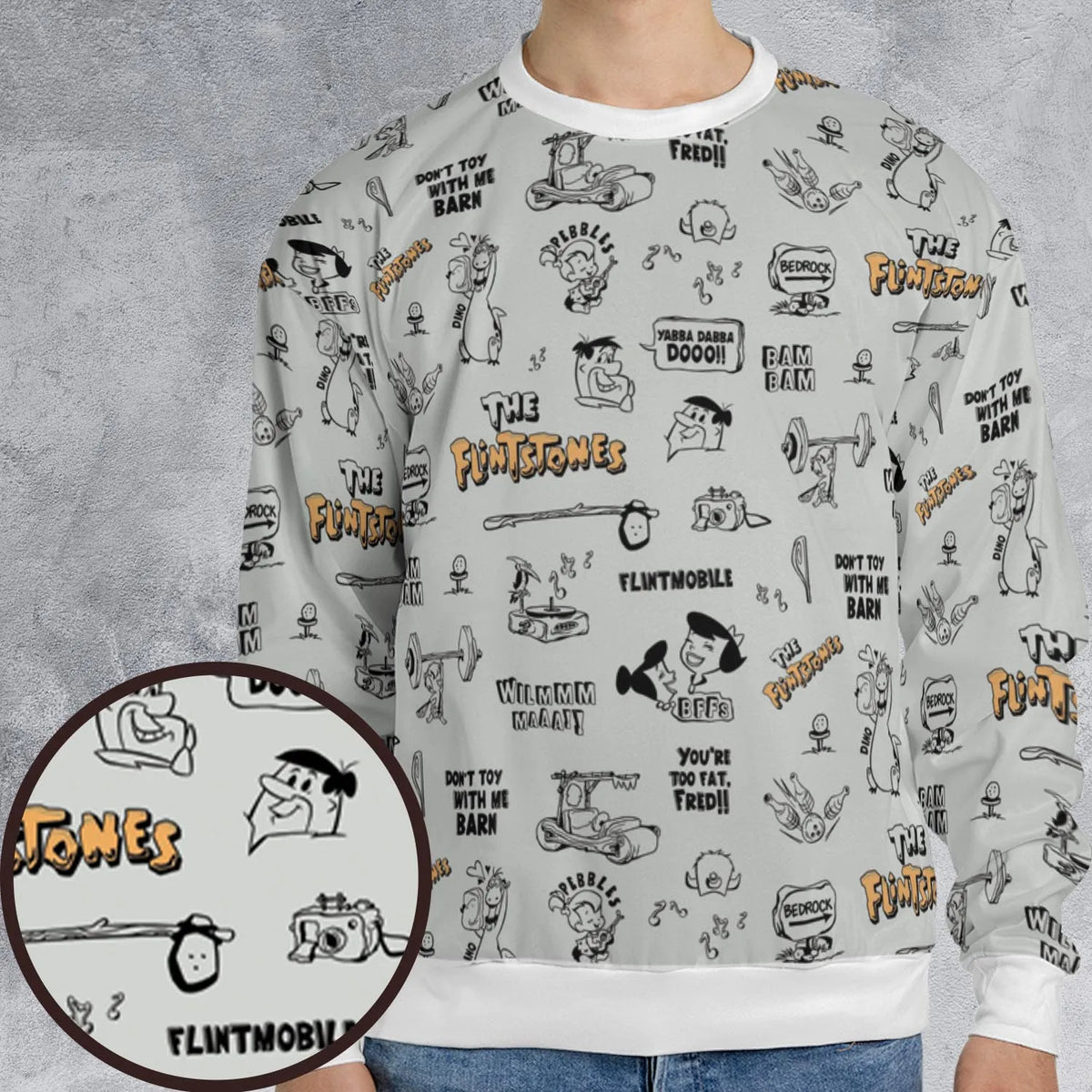 Don't Toy with Me Barn The Flintstones All-over Print Sweatshirt