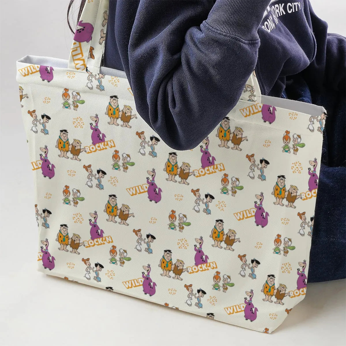 Rock'n The Flintstones Large Tote Bag