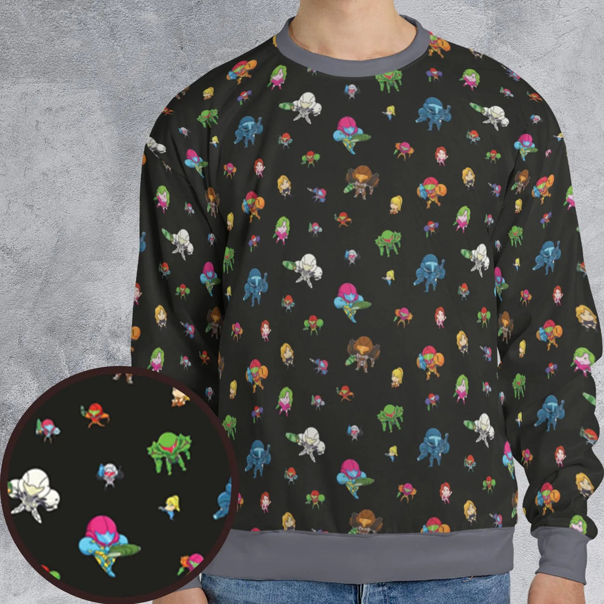 Metroid Pattern All-over Print Sweatshirt
