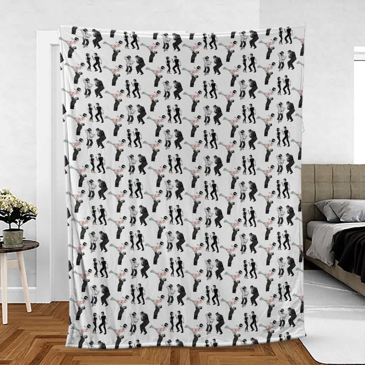 Frankenstein And Bride Dance Movies Dance Scene Mashup Fleece Blanket