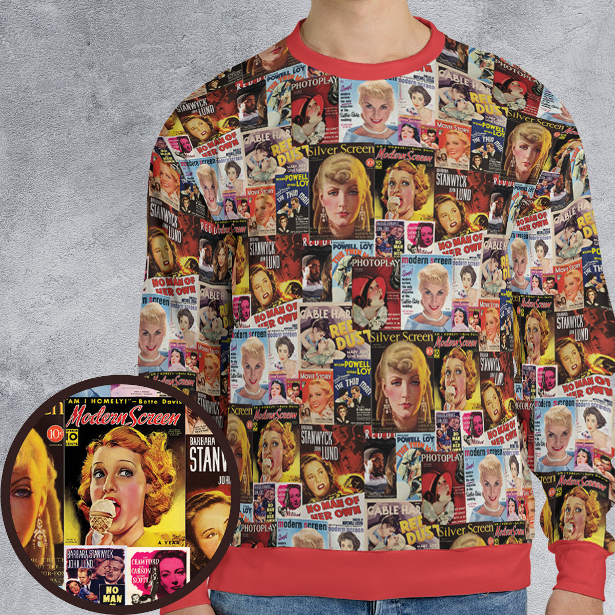 Old Skool Hollywood All-over Print Sweatshirt