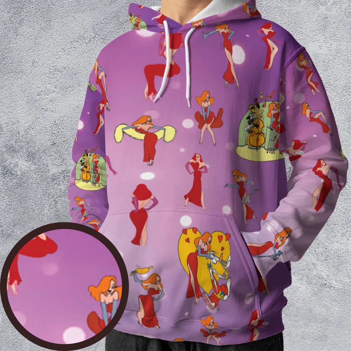 Red Hot Jessica Rabbit Who Framed Roger Rabbit All-over Print Hoodie