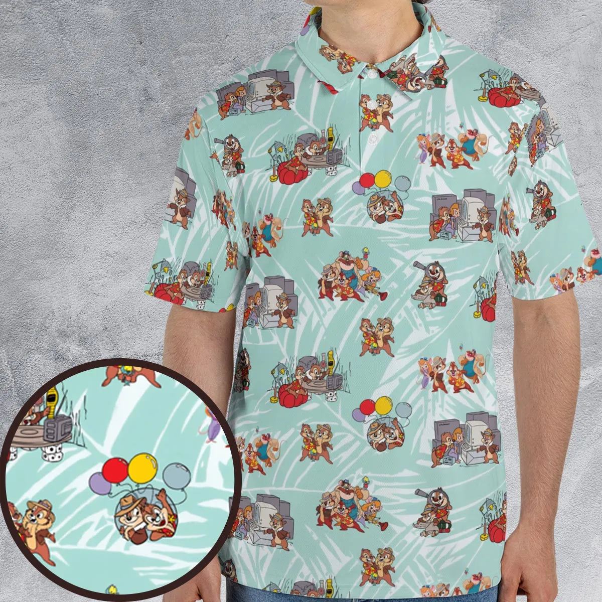 Rescue Team Chip 'n Dale Rescue Rangers AOP Men/Women Polo Shirt