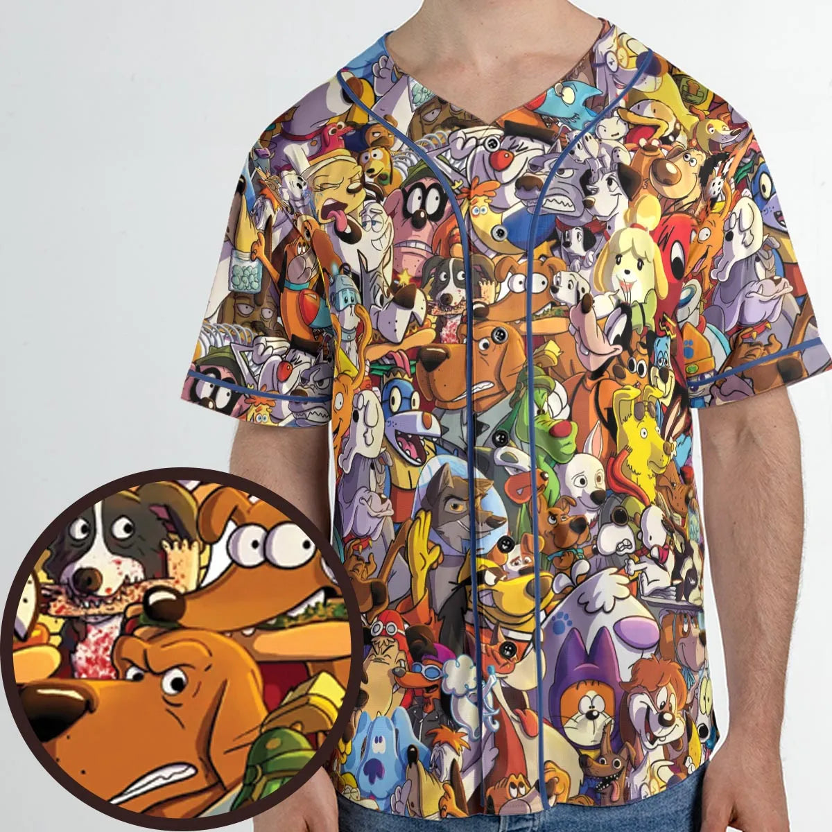 Dogs From Famous Cartoons Unisex Baseball Jersey