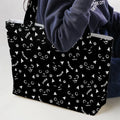 Black Cats Pattern Large Tote Bag