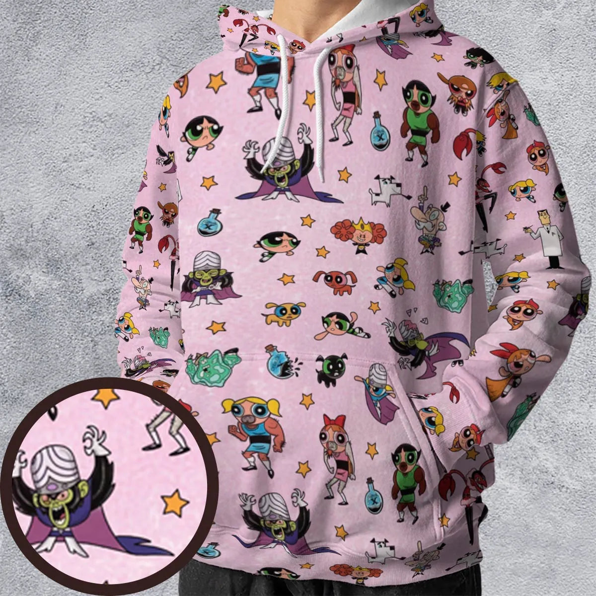 Power Puff Girls Characters Pattern All-over Print Hoodie