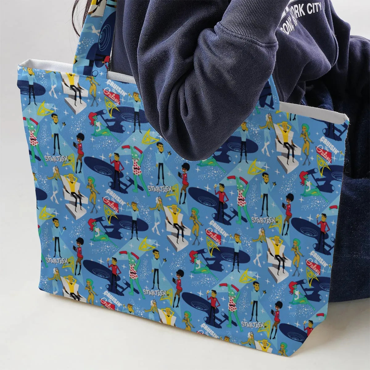 Cruisin' The Galaxy Star Trek Large Tote Bag