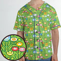 8bit Flower Garden Super Mario Pattern Unisex Baseball Jersey