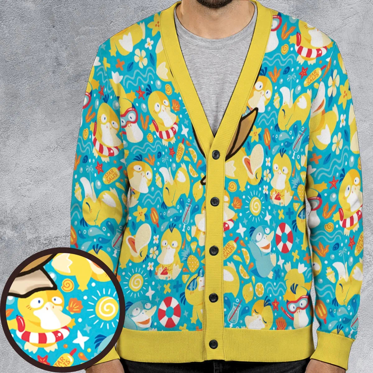 Psyduck Power Pokemon Cardigan