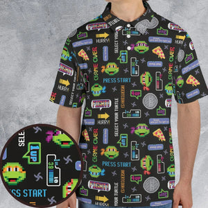 The TMNT Pixel Characters AOP Men/Women Polo Shirt