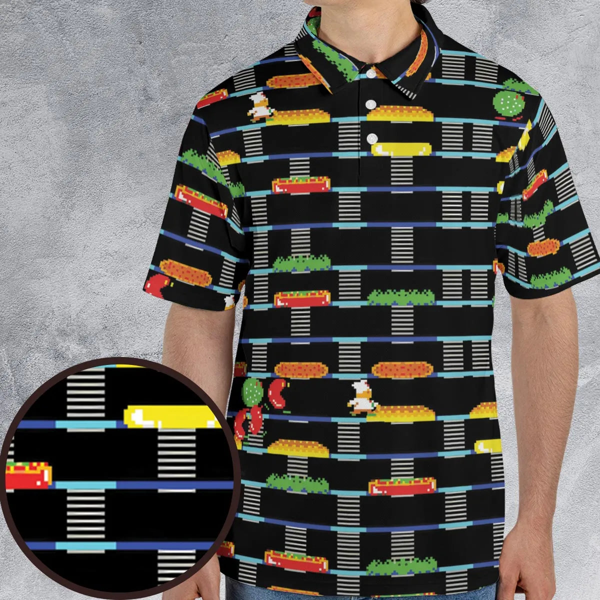 BurgerTime Arcade Game AOP Men/Women Polo Shirt