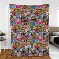 I heart 80s Collage Mr. T Back To the Future Pac-man Fleece Blanket