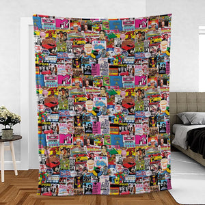 I heart 80s Collage Mr. T Back To the Future Pac-man Fleece Blanket