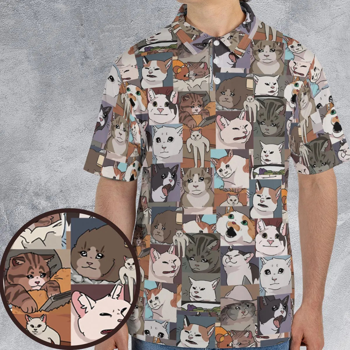 Funny Cat Internet Meme AOP Men/Women Polo Shirt