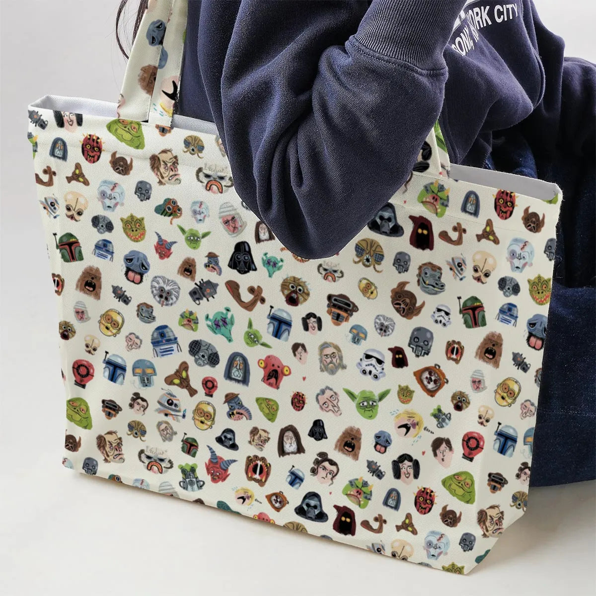 Star Wars Collage Pattern Large Tote Bag