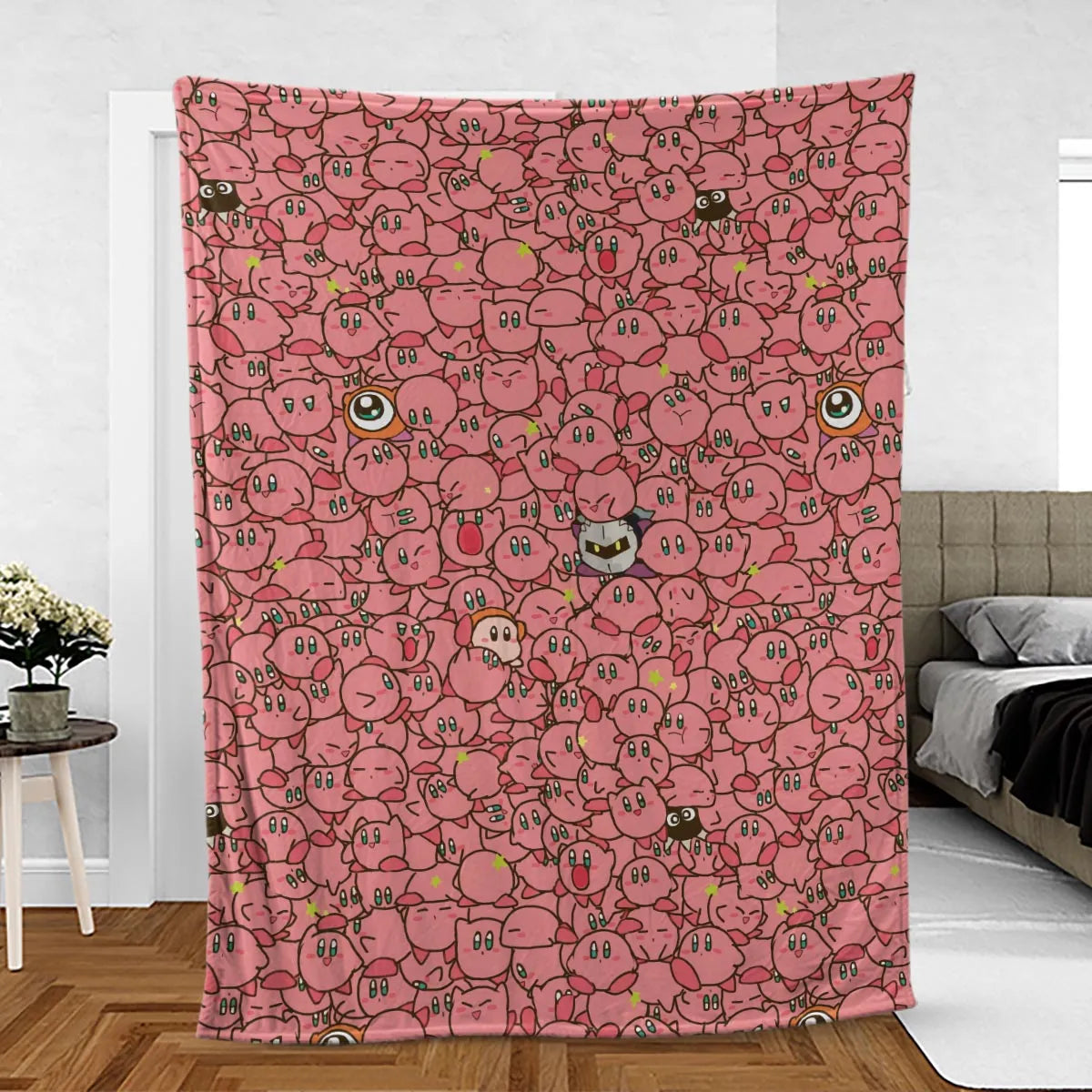 Cute Kirby Waddle Doo Bandana Waddle Dee Meta Knight Kirby's Characters Fleece Blanket