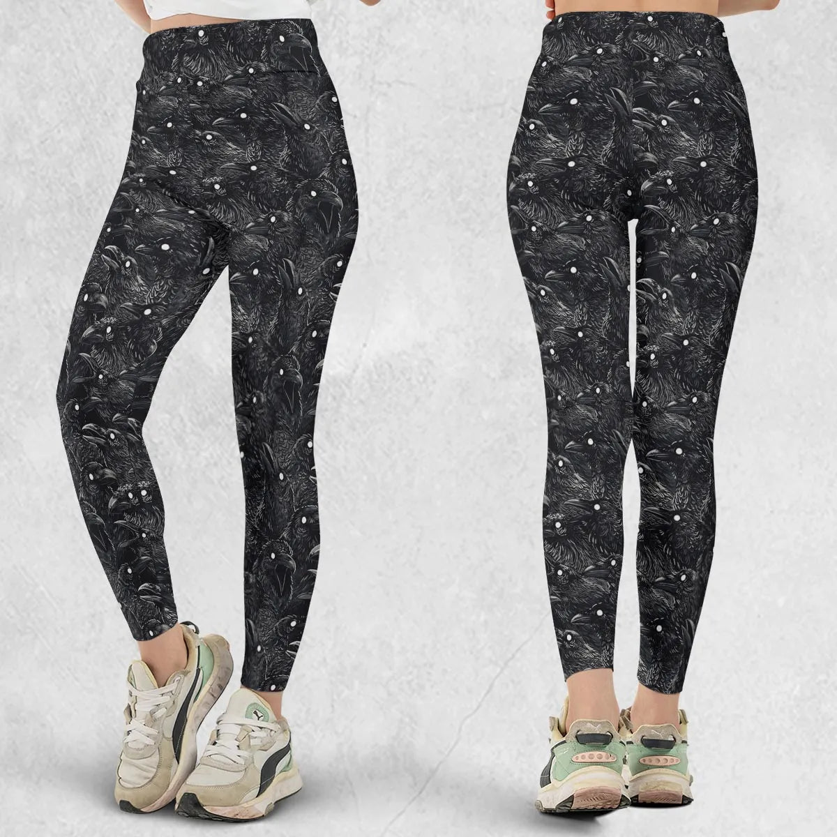 Black Raven Pattern Legging