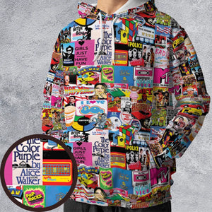 I heart 80s Collage Mr. T Back To the Future Pac-man All-over Print Hoodie