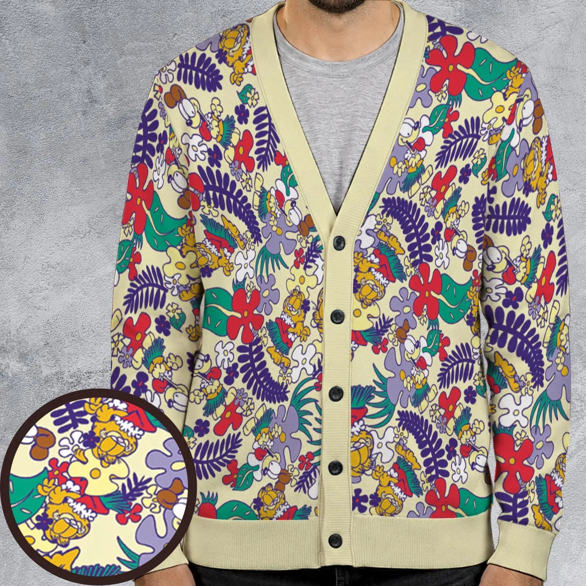 Aloha Garfield And Odie  Cardigan