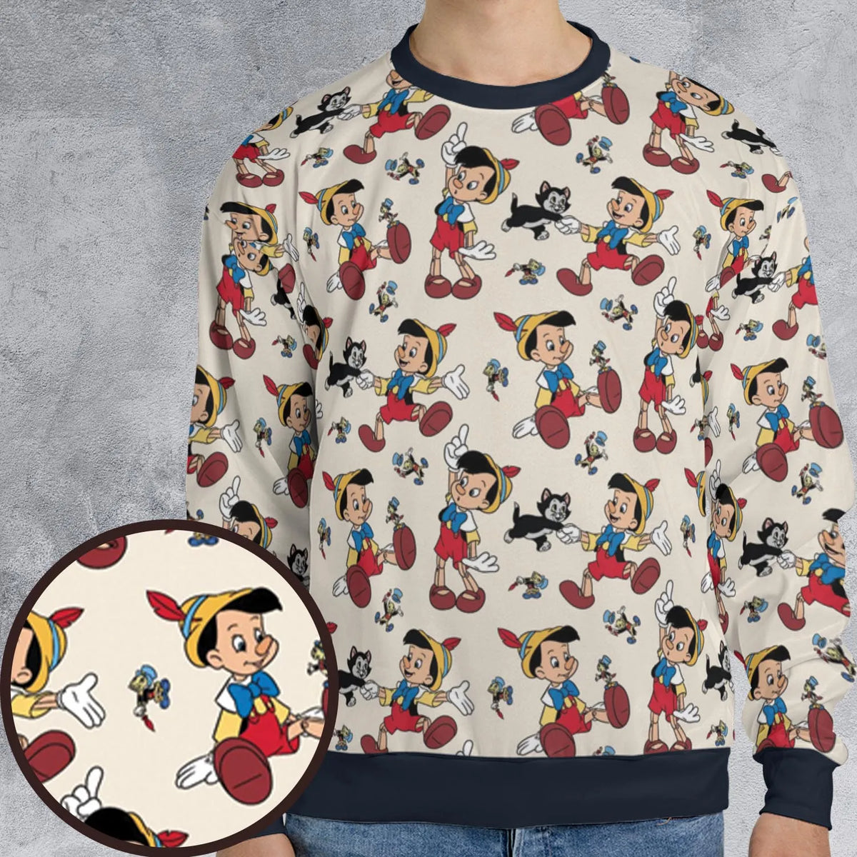 Whimsy Wear Pinocchio All-over Print Sweatshirt