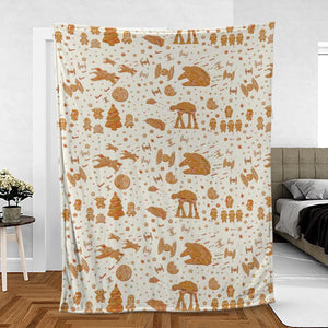 Gingerbread Christmas Star Wars Fleece Blanket