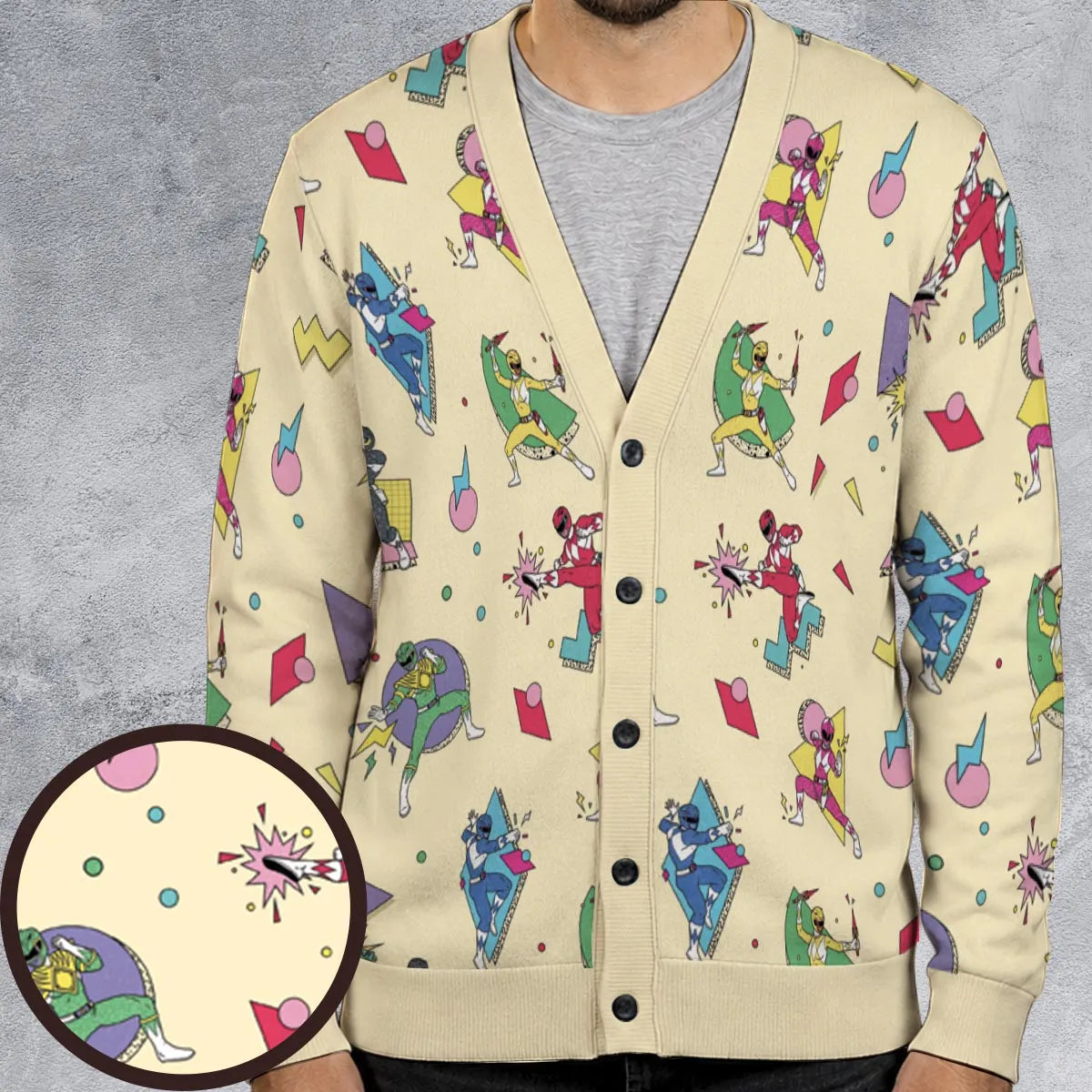 Morphin Team Power Rangers Cardigan