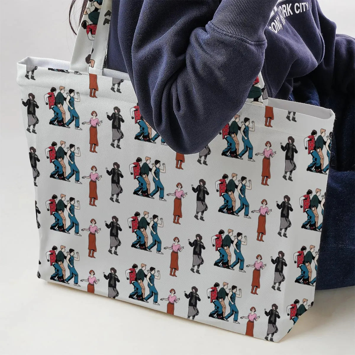 The Breakfast Club Characters Pattern Large Tote Bag