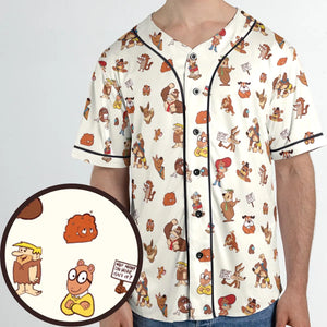 Famous Cartoon Characters in Brown Unisex Baseball Jersey
