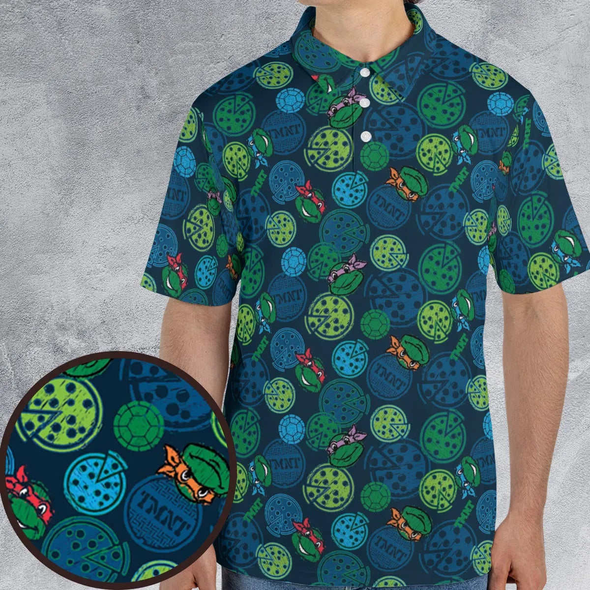 Teenage Mutant Ninja Turtles Pizza AOP Men/Women Polo Shirt