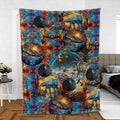 Spaceships Death Star Suncatcher Glass Fleece Blanket