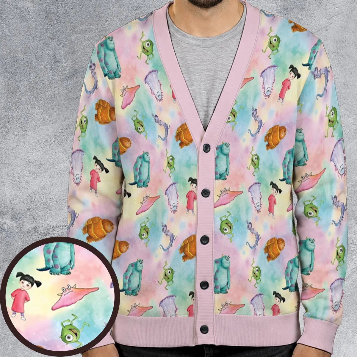 Watercolor Monsters Friends Cardigan