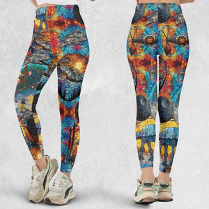 Spaceships Death Star Suncatcher Glass Legging