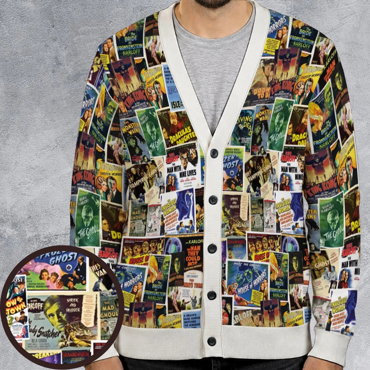Vintage Horror Movies Cardigan