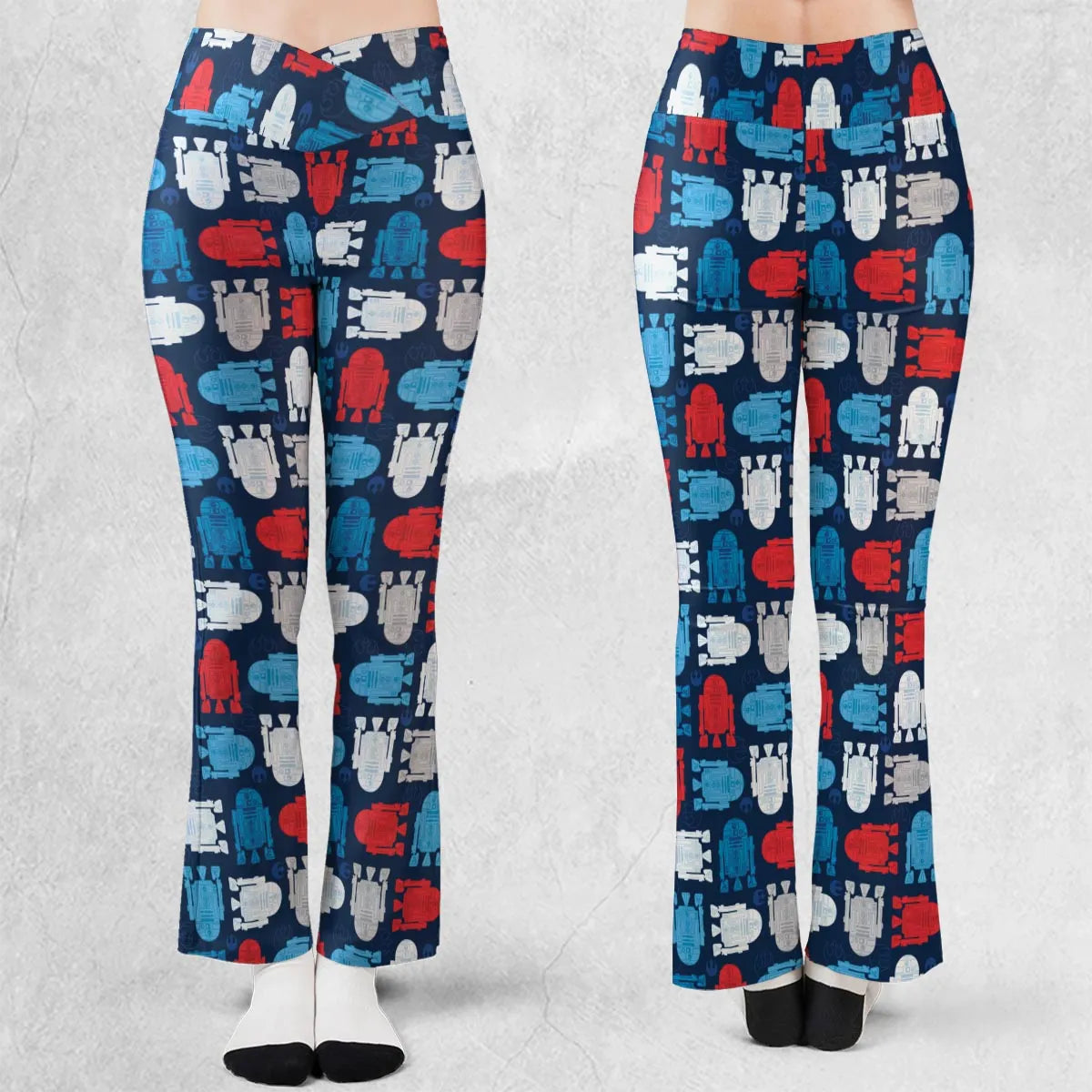 R2-D2 Star Wars 4th of July Pattern Flare Leggings