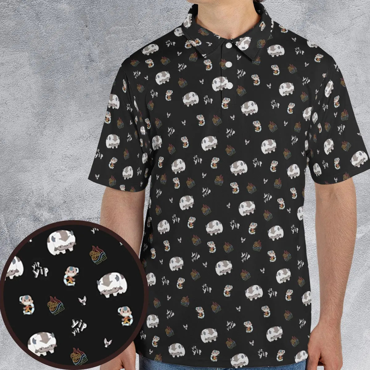 Appa Yip Yip Avatar Pattern AOP Men/Women Polo Shirt