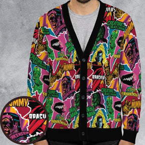 Monsters Pop Collage Universal Monsters Cardigan