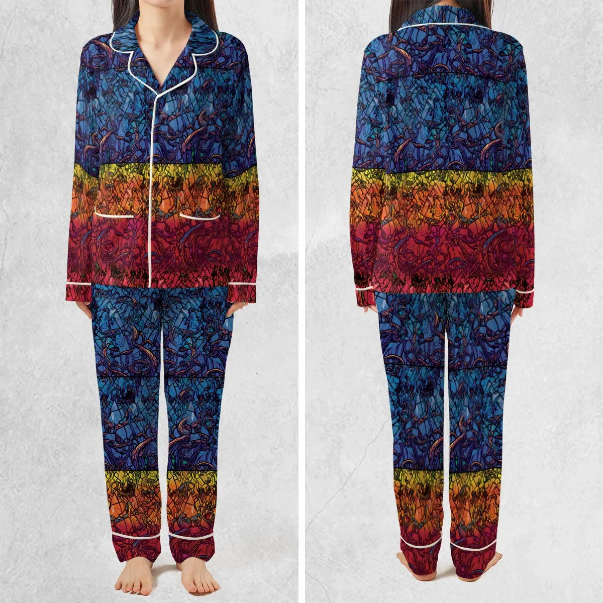 Stained Glass Cthulhu H.P Lovecraft Pajamas Set