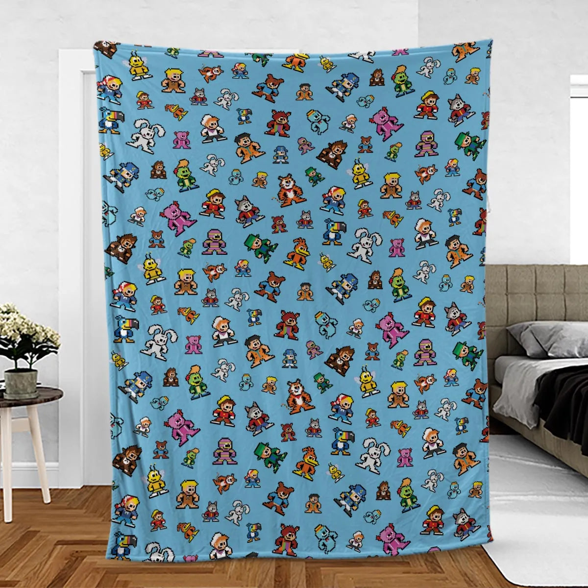 8-bit Breakfast Cereal Icons Fleece Blanket