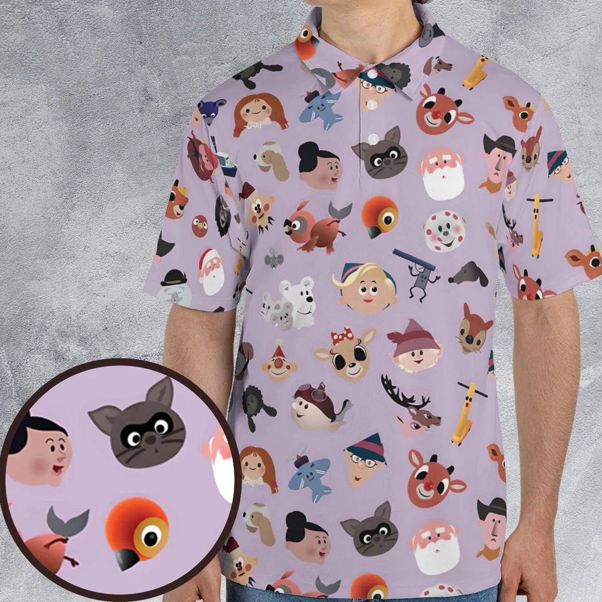 Iconography Rudolph the Red-Nosed Reindeer AOP Men/Women Polo Shirt