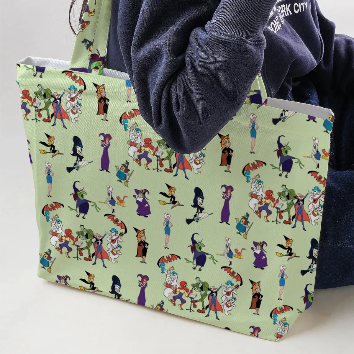70s Witches Cartoon Characters Large Tote Bag
