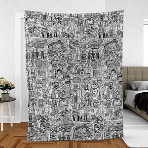 The Big Lebowski Doodles Fleece Blanket