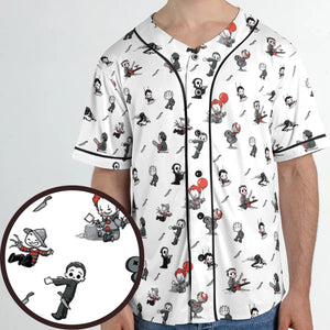 Baby Horror Characters Pattern Unisex Baseball Jersey