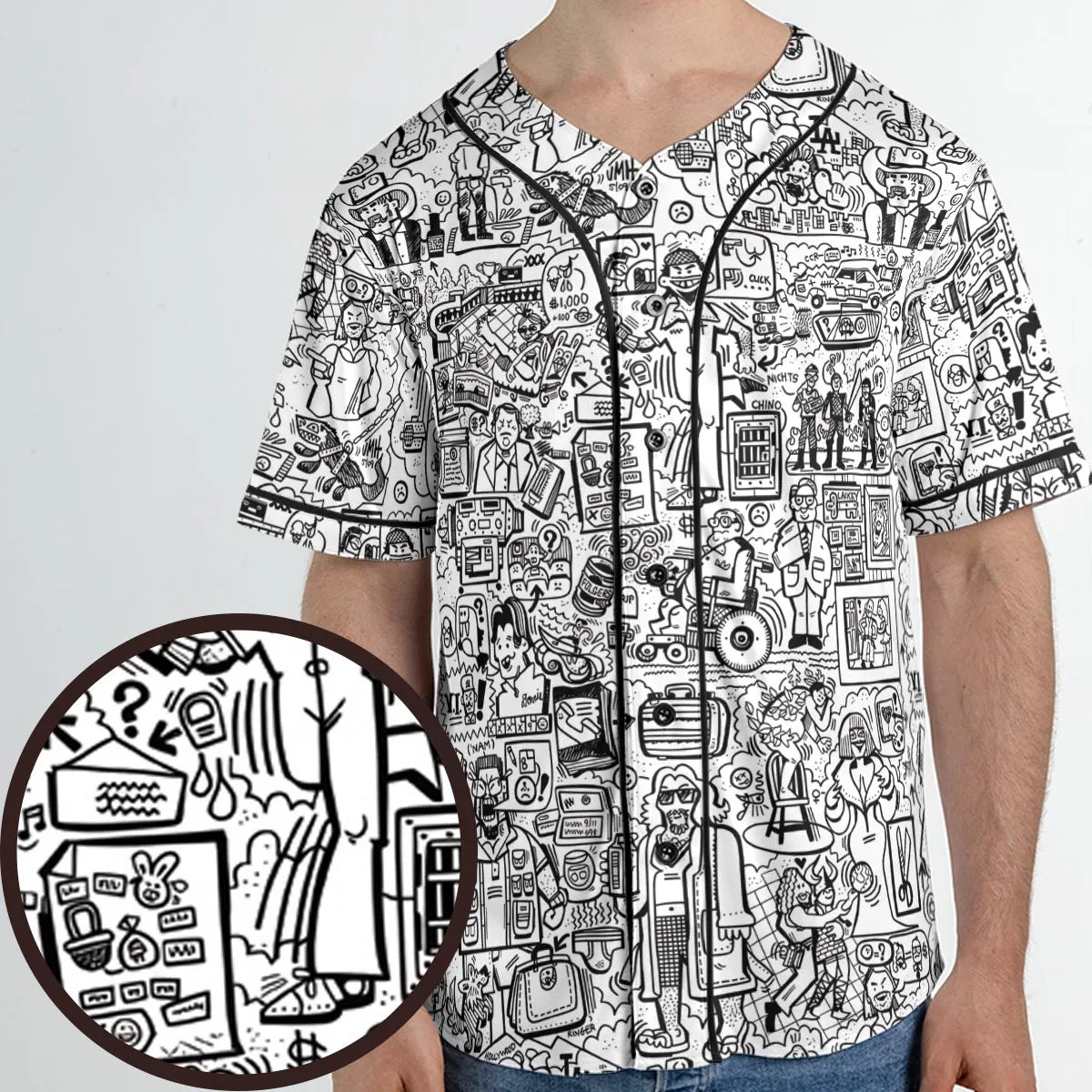 The Big Lebowski Doodles Unisex Baseball Jersey