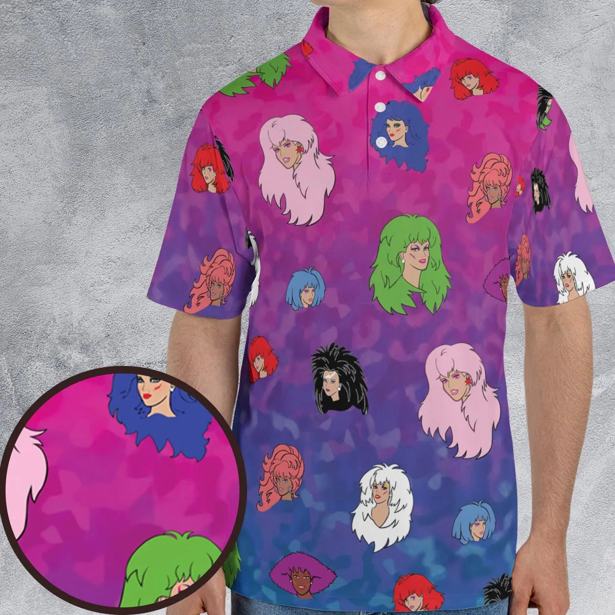 Misfits and Hologram  Jem and the Holograms AOP Men/Women Polo Shirt