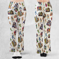 80s Famous Cartoon Characters Pattern Flare Leggings