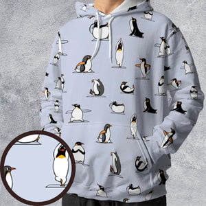 Penguin Yoga Pattern All-over Print Hoodie