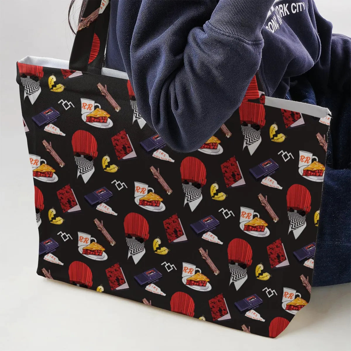Twin Peaks Pattern Large Tote Bag