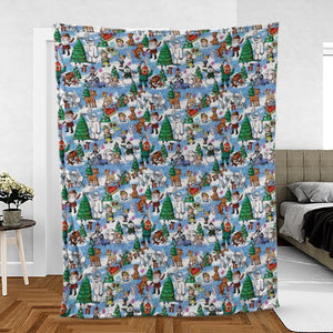 Snowland Rudolph the Red-Nosed Reindeer Fleece Blanket