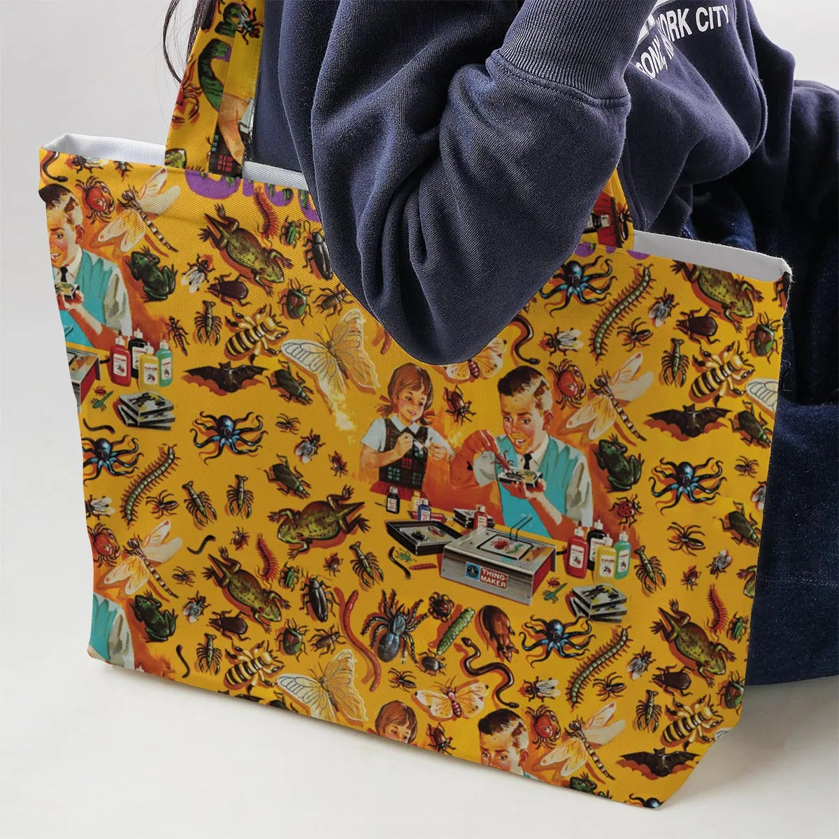 1960s Creepy Crawlers Toy Large Tote Bag