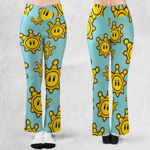 Shine Sprite Super Mario Button Up Flare Leggings
